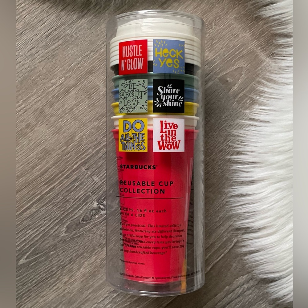 ☕️STARBUCKS 2017 Reusable Hot Cup Collection with Lids Limited Edition